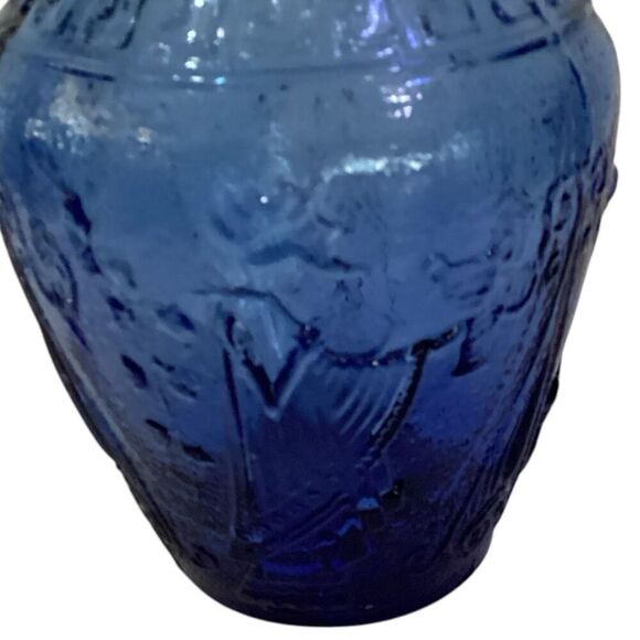 Mid Century Glass Home Decor Stem Vase Blue Decorative - Picture 4 of 7